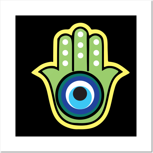 Hamsa Hand Evil Eye Wall Art by livania